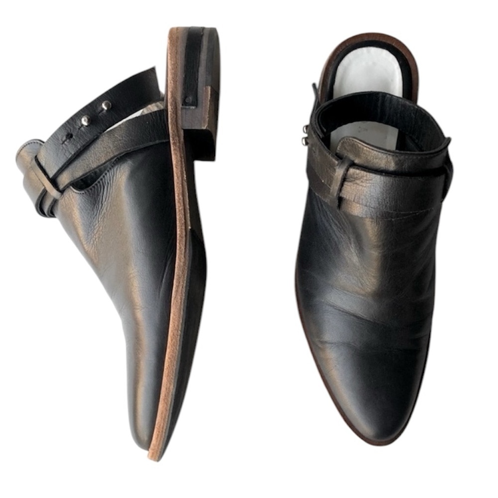 Freda Salvador Black Leather Slingback Mule
